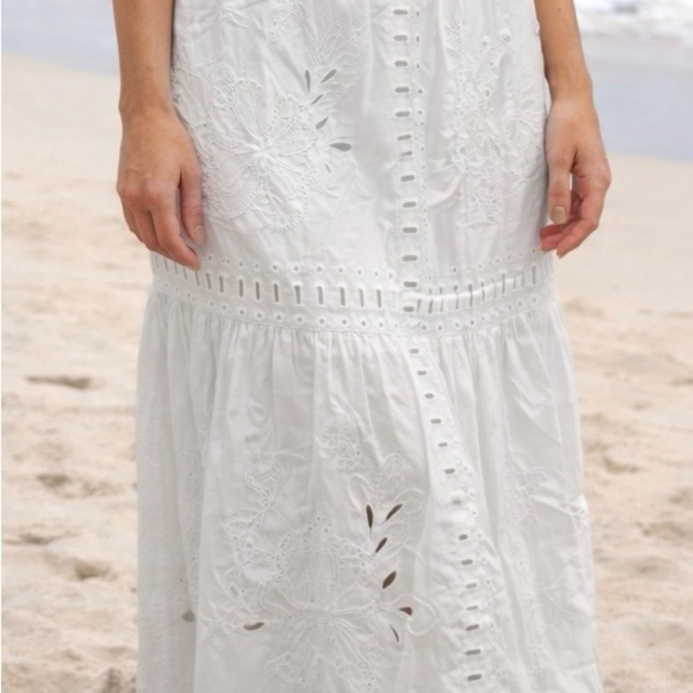 Rails White Embroidered Cotton Maxi Dress – Size XS - Picture 4 of 7